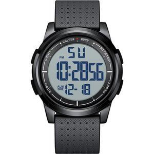 Ultra-Thin Minimalist Sports Waterproof Digital Watches Men w Wide-Angle Display